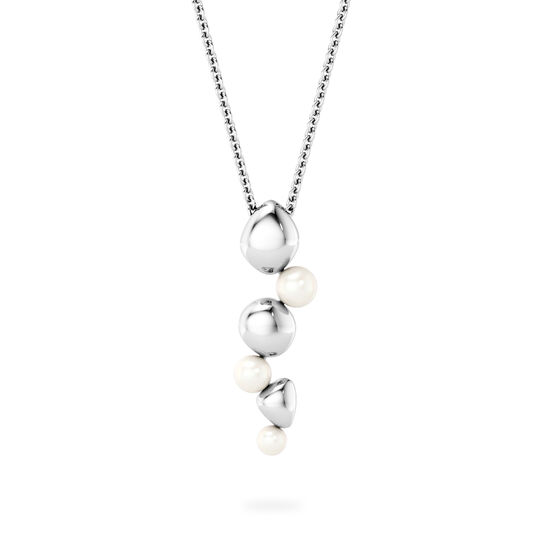 Drop Necklace in Sterling Silver with Pearls image number 0